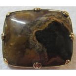 A square agate brooch est: £50-£80