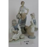 Two Nao Lladro figurines of young girls
