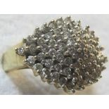 A 9ct gold diamond cluster ring, size L,