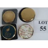 Four ladies compacts, one with mother of