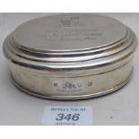 An oval Aspreys silver box, London 1988,