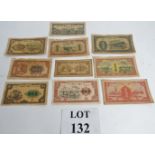 A collection of ten Chinese bank notes in various denominations est: £50-£70