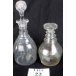 Two Georgian decanters, 32 cm tall and 2