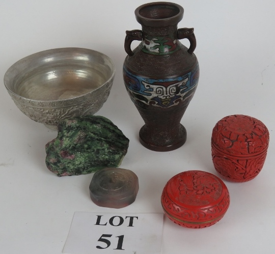 A collection of Chinese decorative items