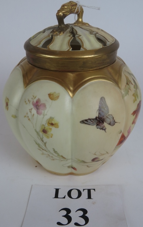 Royal Worcester pot pourri jar and cover