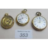 Two 18ct gold cased pocket watches and a