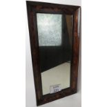 A 19th century Dutch marquetry framed wall mirror, rectangular form, 74 m high, 37 cm wide,