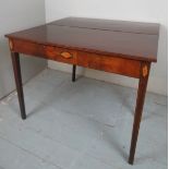 A Sheraton revival mahogany tea table with an inlaid shell design to frieze est: £80-£120