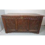 An early 18th Century oak coffer with a