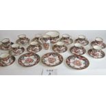 Tea service, Imari pattern, 12 cups & sa