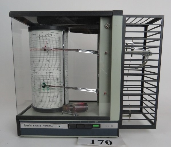 A vintage Terwin Thermo-Hygrograph est: