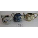 Two studio pottery teapots with impresse