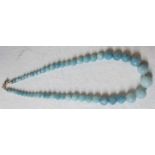 Faceted aquamarine gemstone necklace, 19