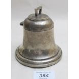 An unusual silver bell shaped inkwell, B