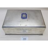 A large silver Masonic cigarette box, en