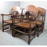 A set of eight oak refectory dining chai