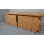 A 19th Century long pine trunk with a li
