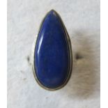 Artisan crafted lapis lazuli ring, size