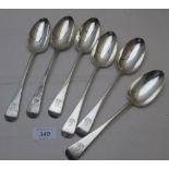 A set of 6 Victorian Old English silver