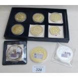 A box of six Great British coin replicas