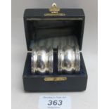 A pair of silver napkin rings, Birmingha