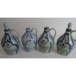 Four Buchan stoneware flagon's marked Wa