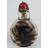 A Peking glass snuff bottle with contras