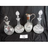 Two wine decanters and two spirit decanters with various cut glass designs est: £40-£60