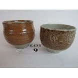 Two studio pottery bowls by Ray Finch, Winchcombe pottery, 9.5 cm and 8.