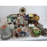 A large collection of decorative and ornamental ceramics, including Swiss Thoune, Carlton-ware,