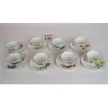 Eight Meissen demitasse porcelain cups