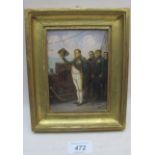 A small framed oil on board of Napoleon est: £110-£160