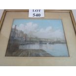 Donald Maxwell (1877-1936) - 'Strood Pier, evening', watercolours, signed, titled, 23 cm x 30 cm,