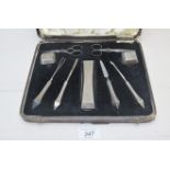 An Art Deco silver manicure set, Birmingham 1933,