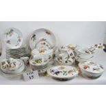 A large Royal Worcester 'Evesham' pattern dinner service,