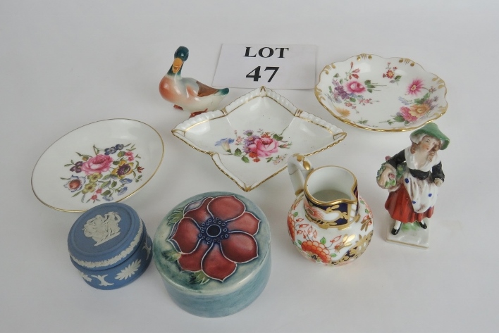 A collection of miniature antique & vintage ceramics to include Moorcroft, Wedgwood, Crown Derby,