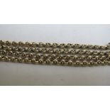 A 9ct gold belcher chain necklace, approx 25" long,