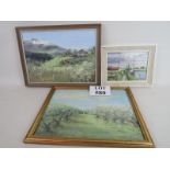 Modern School - three signed landscape paintings,