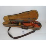 Violin in fitted case with bow, bears the maker's label, Tom Robertson, Darval, Ayrshire 1982,