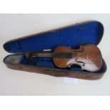 A 19th century violin bearing Antonius Stradivarius label, a/f,