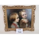 European School (late 19th/early 20th century) - 'Two boys', oil on panel,