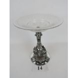 A Victorian silver plated and cut glass centre piece,