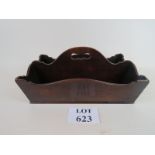 Georgian style mahogany cutlery box with two compartments,