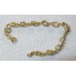 Petailite gemstone bracelet, each 8 x 6 mm oval brilliant, 7 - 7.