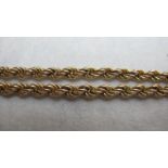 A 9ct gold rope chain necklace,