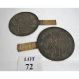 Two Japanese bronze mirrors,