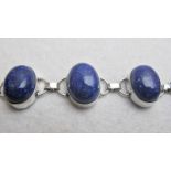 A five stone lapis lazuli bracelet,