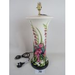 A large stylish contemporary Moorcroft table lamp in the 'Wild Gladioli' pattern, by Nicola Slaney,