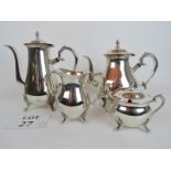 A Regal A1 silver plated four piece tea set est: £30-£50