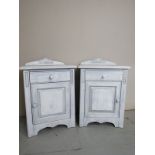 A pair of 20th Century painted bedside c